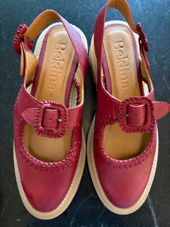 Beklina Shoes - Beklina Deep Red Sandals- Size 9/39